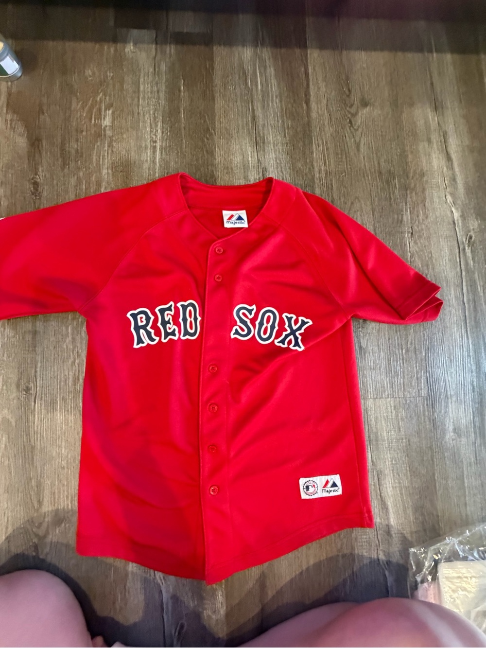 Majestic Red Boston 'Red Sox' Kids Button Jersey